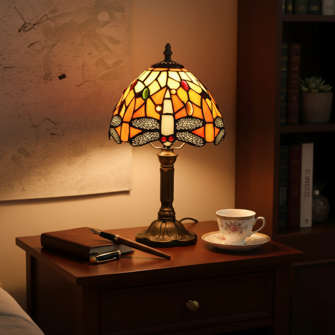 Lámpara de Mesa LED Vitral Decorativa