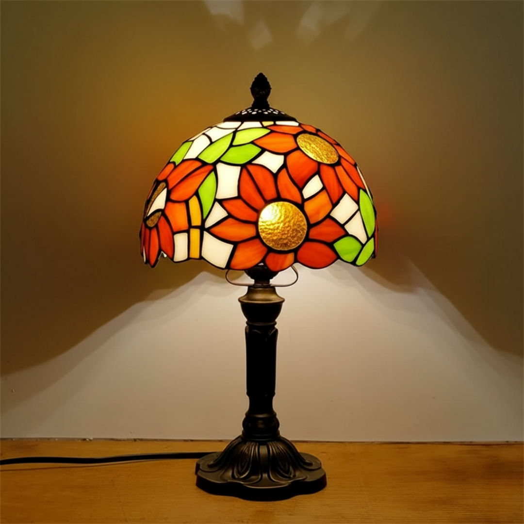 Lámpara de Mesa LED en Vidro Ornamentado