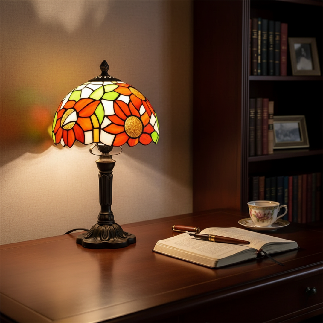Lámpara de Mesa LED en Vidro Ornamentado