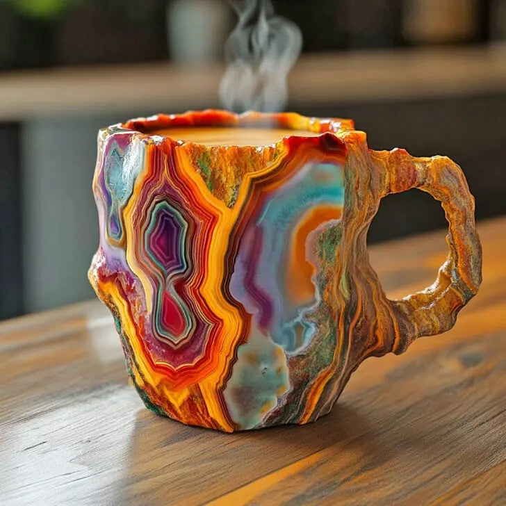 Tazas de Café con Cristais y Minerais